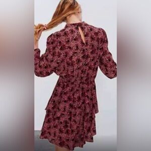 Zara Burgundy Floral Mini Dress